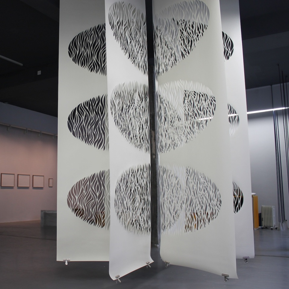 Resonance, White Papercut, 6x320cmx100cm, The Pattern Exchange, Temple Bar Gallery, 2015